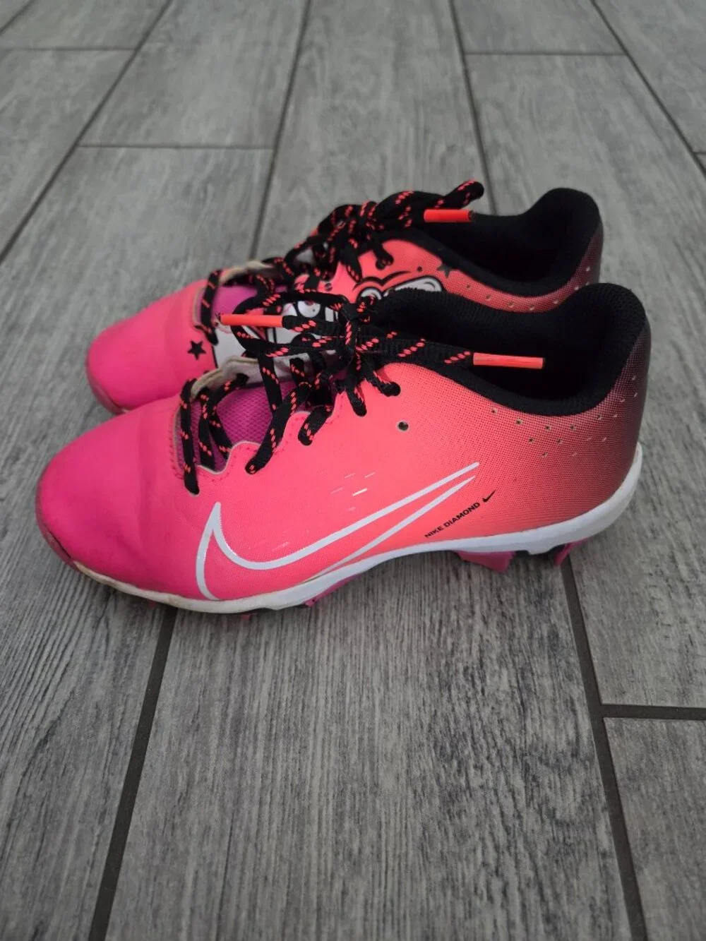 Nike Hyperdiamond 4 Keystone Pink Softball Cleats Youth Size 2Y